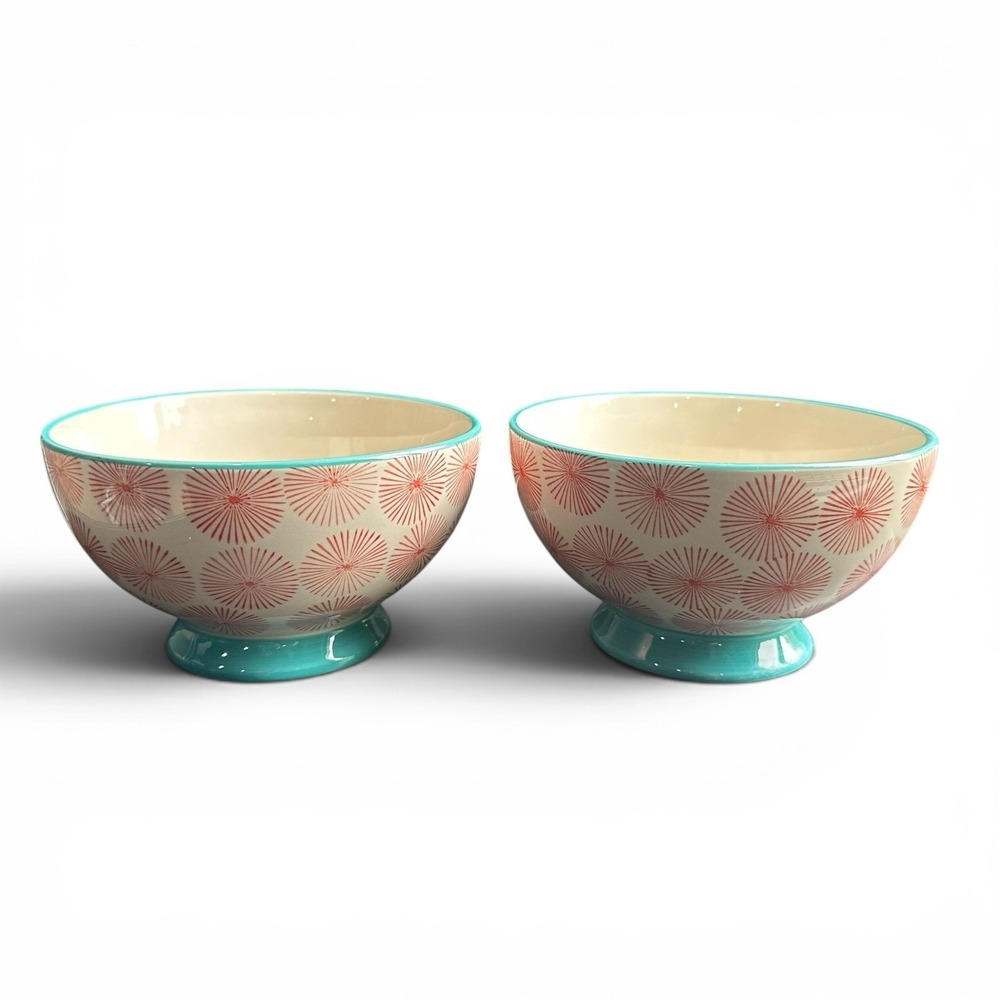 Pioneer Woman Happiness Footed Cereal Soup Bowls Lot / Set of 2 - Picture 2 of 5